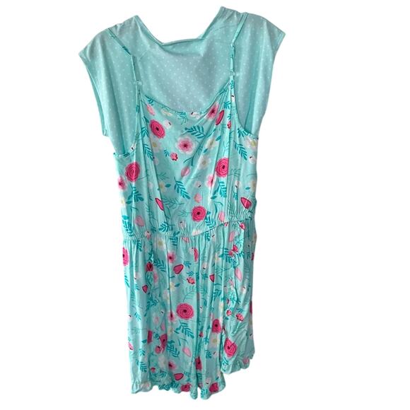 Blush by Us Angels Girl’s Romper Mint Floral Top Set Size Large NWT - Picture 3 of 6